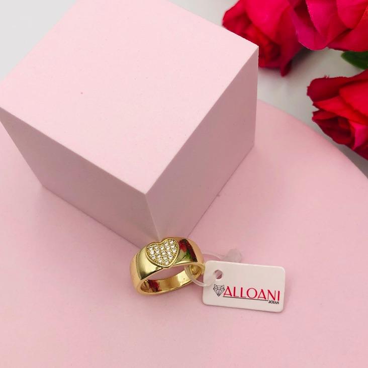 Anel Coração Cravejado N 17