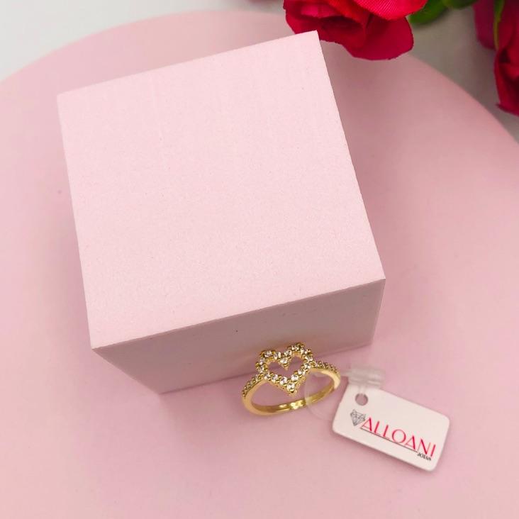 Anel Coração Cravejado N 19