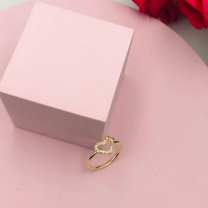 Anel Coração Cravejado N 22