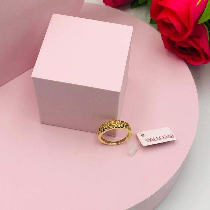 Anel Coração e Linha Cravejado