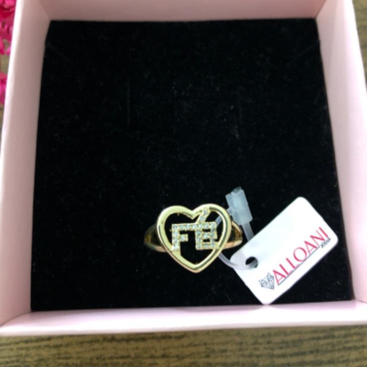 Anel coração escrito Fé