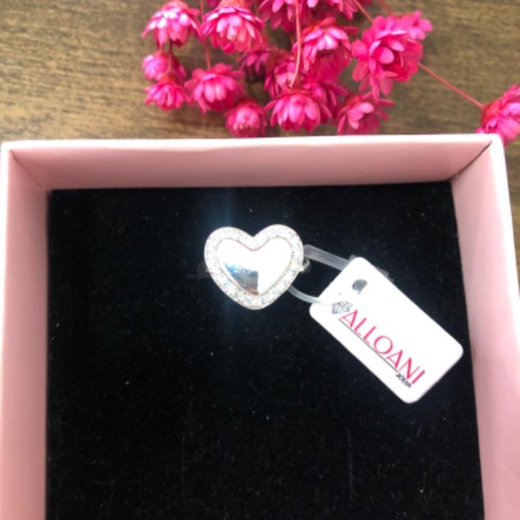 Anel coração liso com volta com zirconias