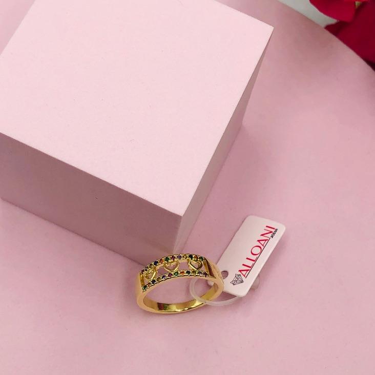 Anel Corações Colorido N 21