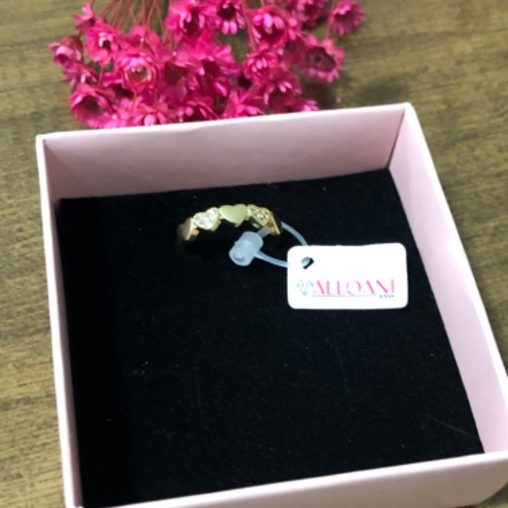 Anel Corações liso e Cravejado