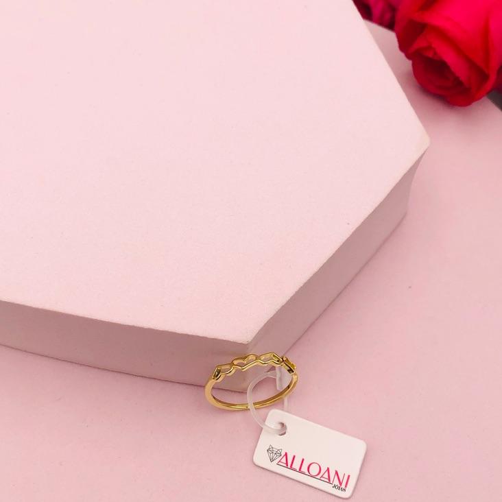 Anel corações liso N 19