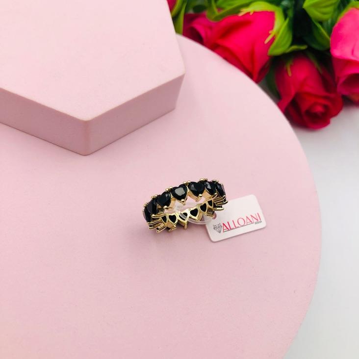 Anel Corações Preto N 21