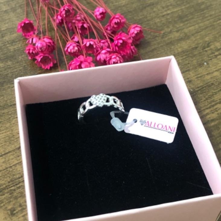 Anel Corrente com Coração Cravejado N 20