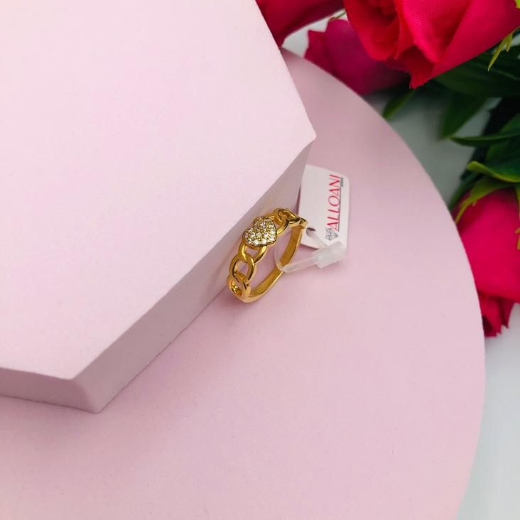 Anel corrente com coração N 22