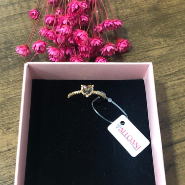 Anel Cravejado com Coração