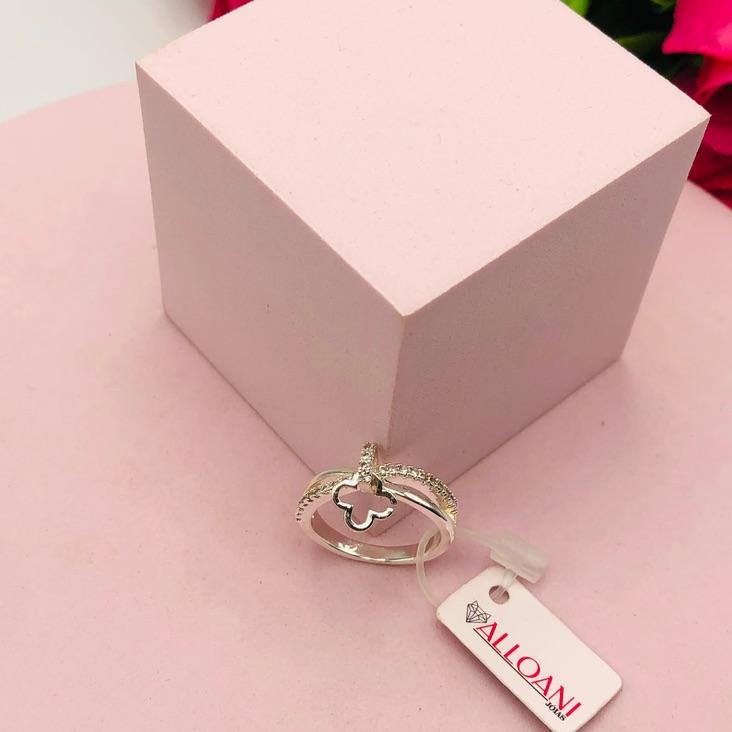 Anel Cravejado com Flor N 15