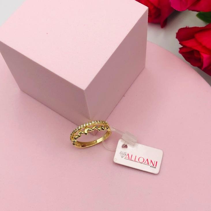 Anel Cravejado e com Corações N 17