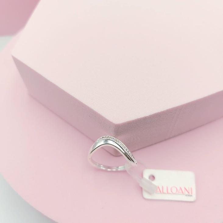 Anel Curvado Cravejado N° 18