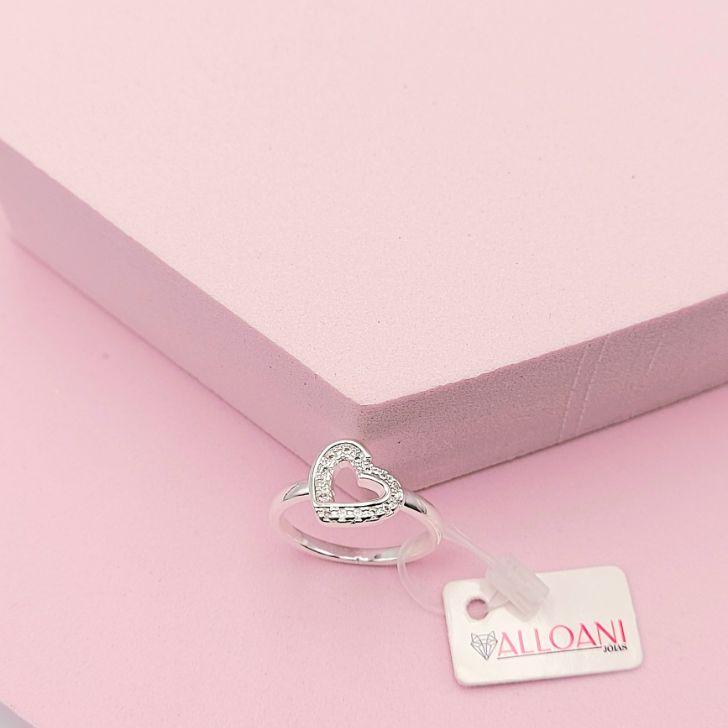 Anel de Coração Cravejado N°17