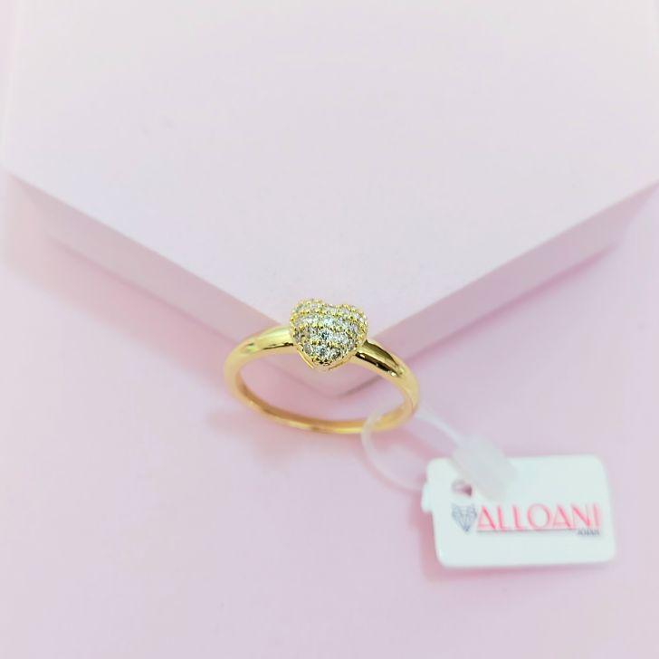 Anel de Coração Cravejado N°25