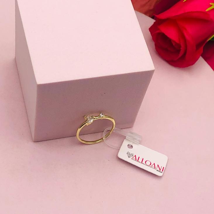 Anel de Coração Cristal com Ponto de Luz