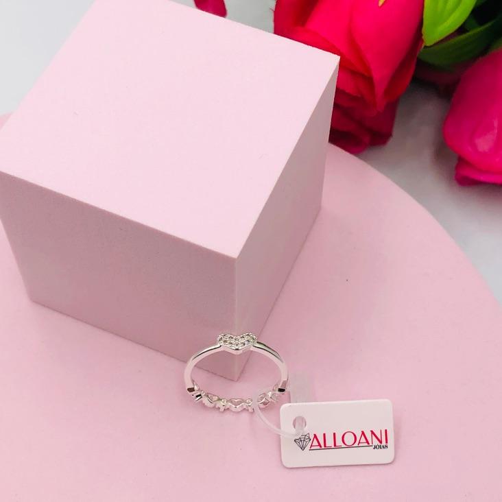 Anel de Coração Lados Cravejados N 19