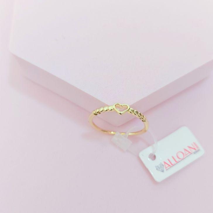 Anel de Coração Liso com detalhes N°22