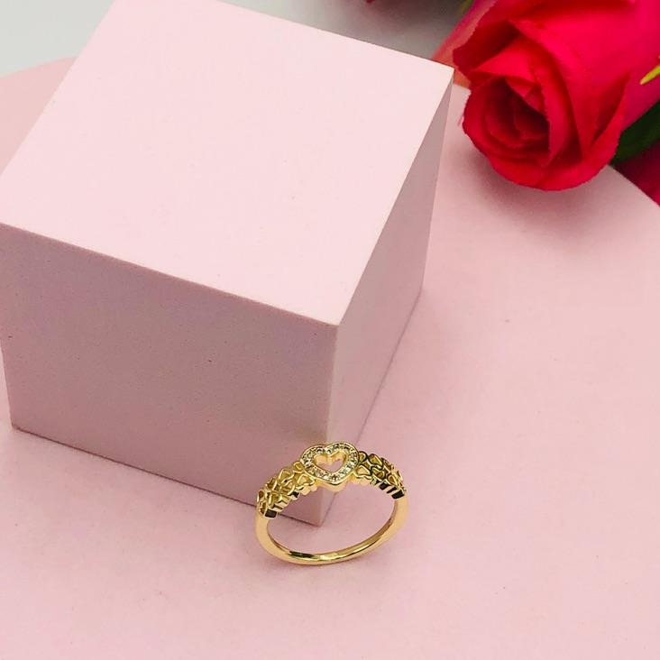 Anel de Corações com Coração Cravejado N22