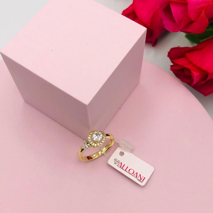 Anel Dois Corações Cravejado N 19