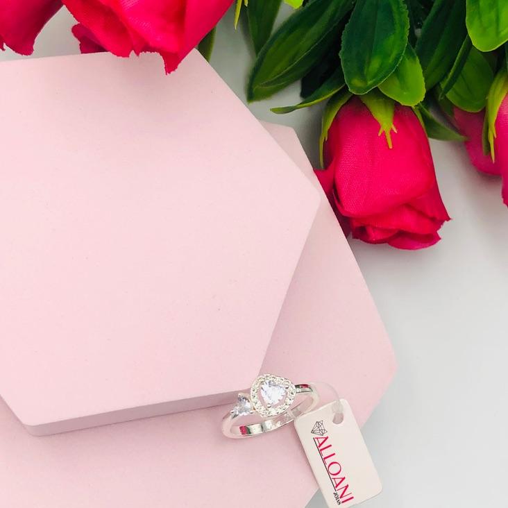 Anel Dois Corações Cravejado N 19