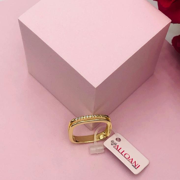 Anel Dois Fios um Liso e Outro Cravejado N 20