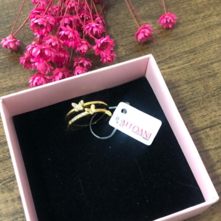 Anel Duas Fitas com Borboletas