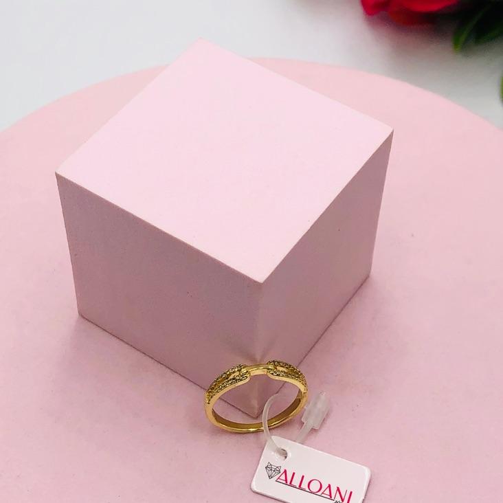 Anel duas Fitas Cravejado N22