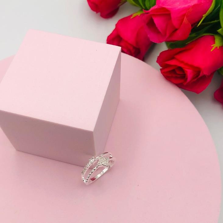 Anel Duas Fitas Trevo Cravejado 19