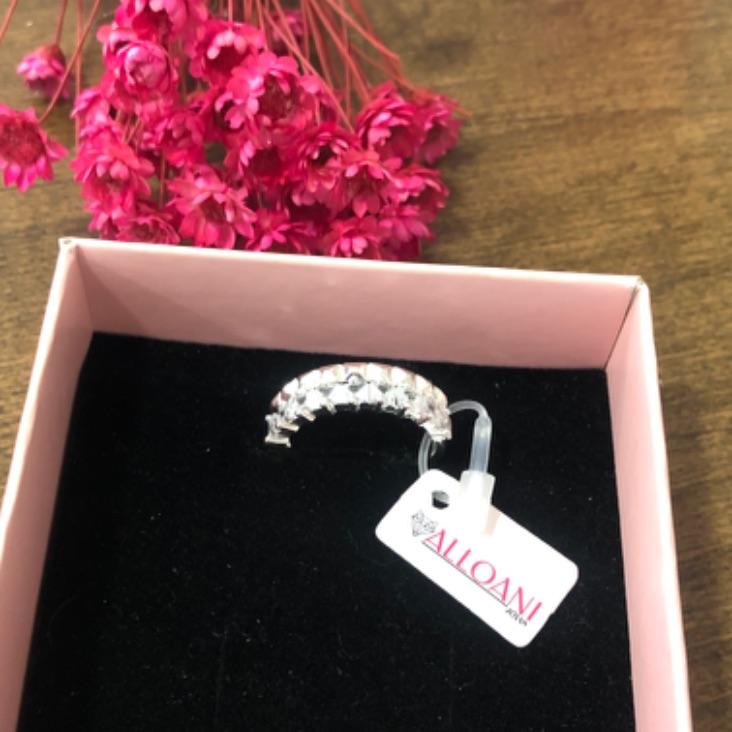 Anel Duas Fitas uma Cravejado e outra Trabalhada