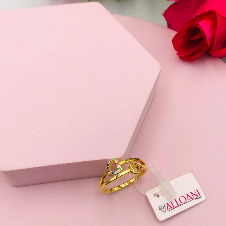 Anel Duas Linhas com Corações