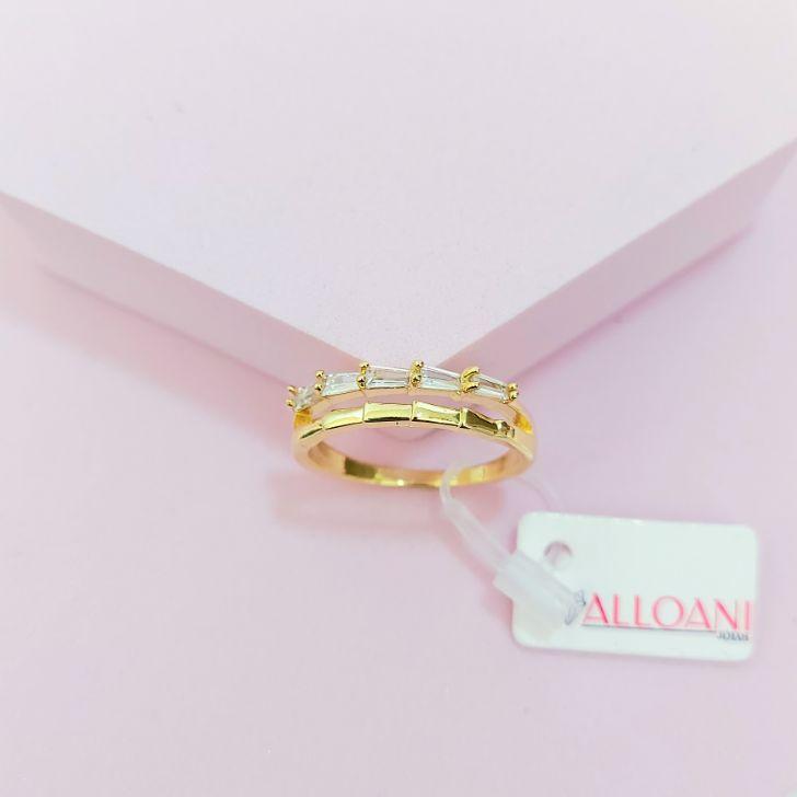 Anel Duas Linhas Uma Com Zirconia N°21