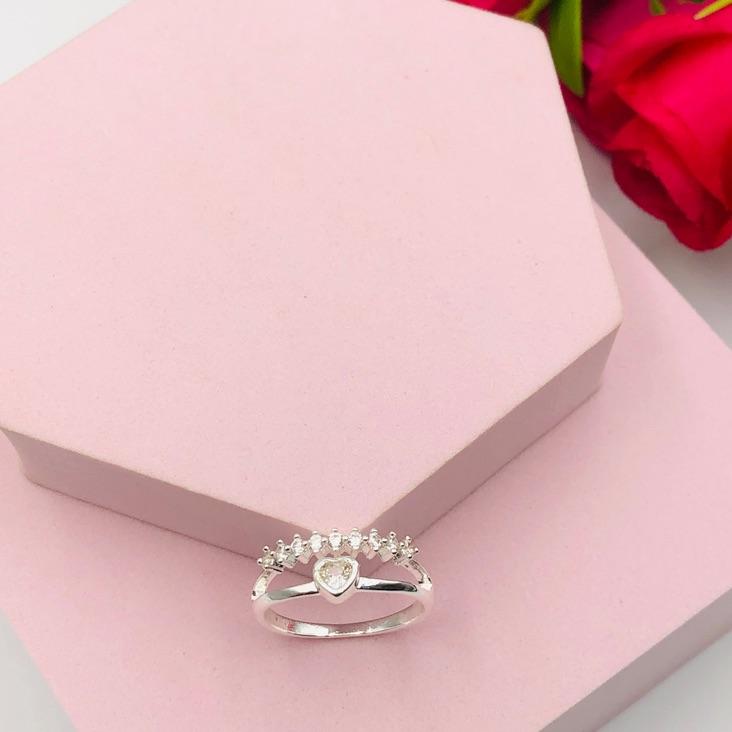 Anel Duas Linhas uma Lisa Outra Cravejada N 23