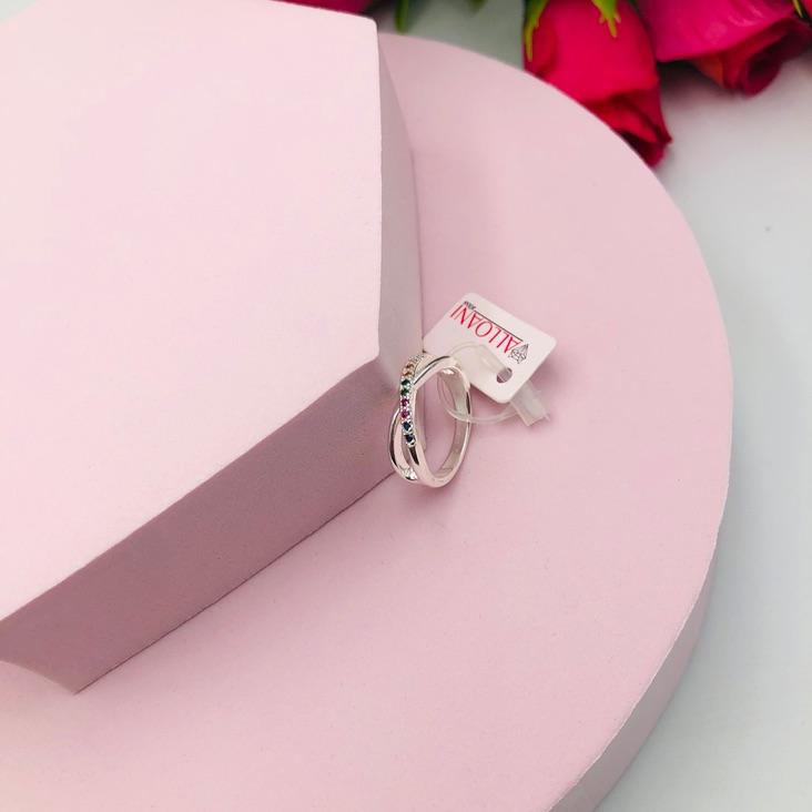 Anel Entrelaçado com Zirconias Colorida