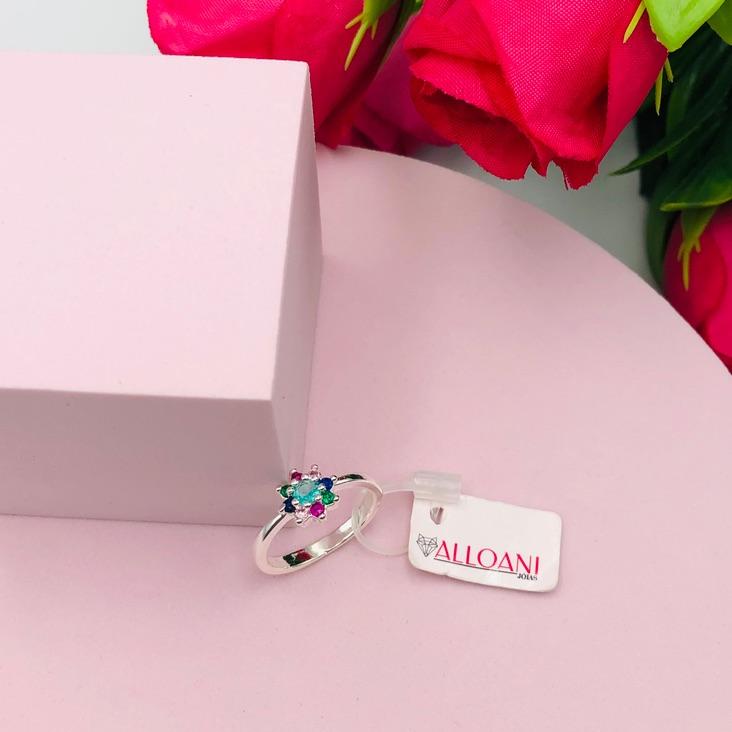 Anel Flor Colorida N 15