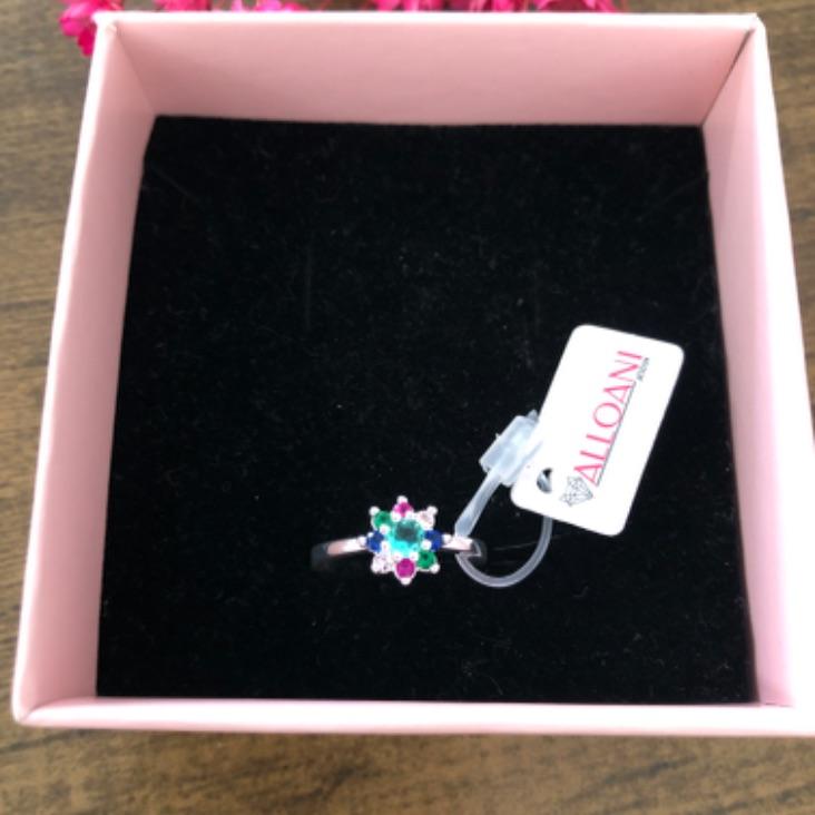 Anel florzinha com pedras coloridas