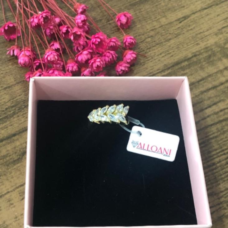 Anel Folha Cravejado