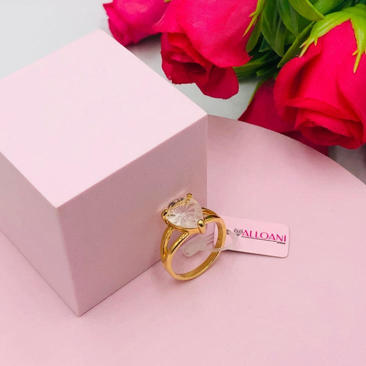 Anel gota cor cristal