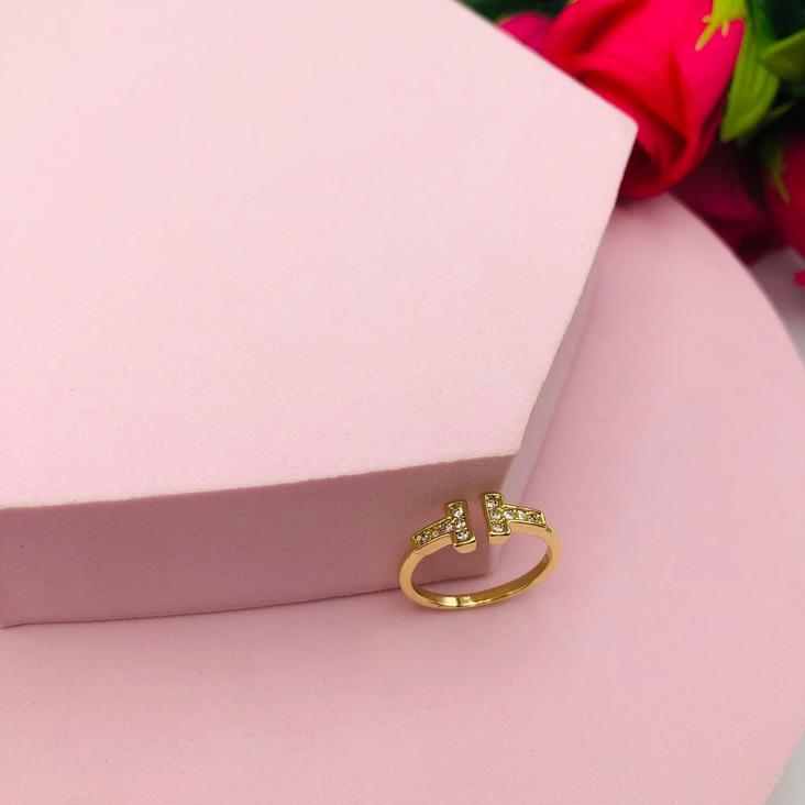 Anel Inspiração Tiffany Cravejado Regulável N17