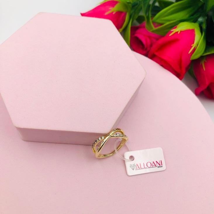 Anel Intercalado Cravejado N 14