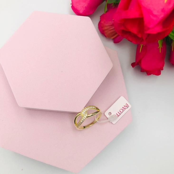 Anel Interlaçado Liso e Cravejado N 25