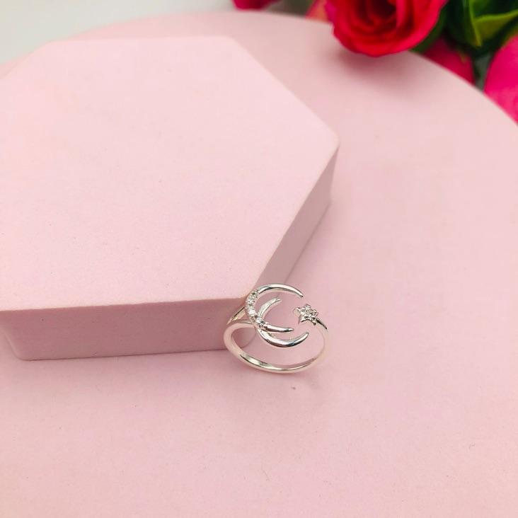 Anel Lua e Estrela Cravejado N19