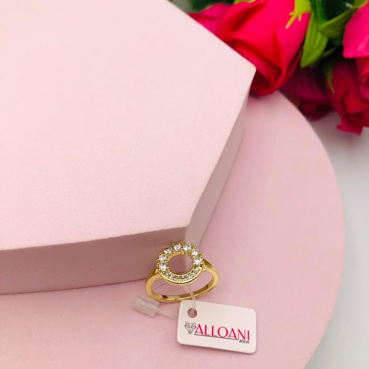 Anel Redondo Cravejado N 18