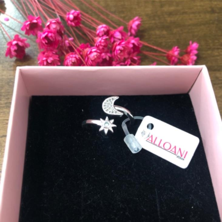 Anel regulável lua e flor