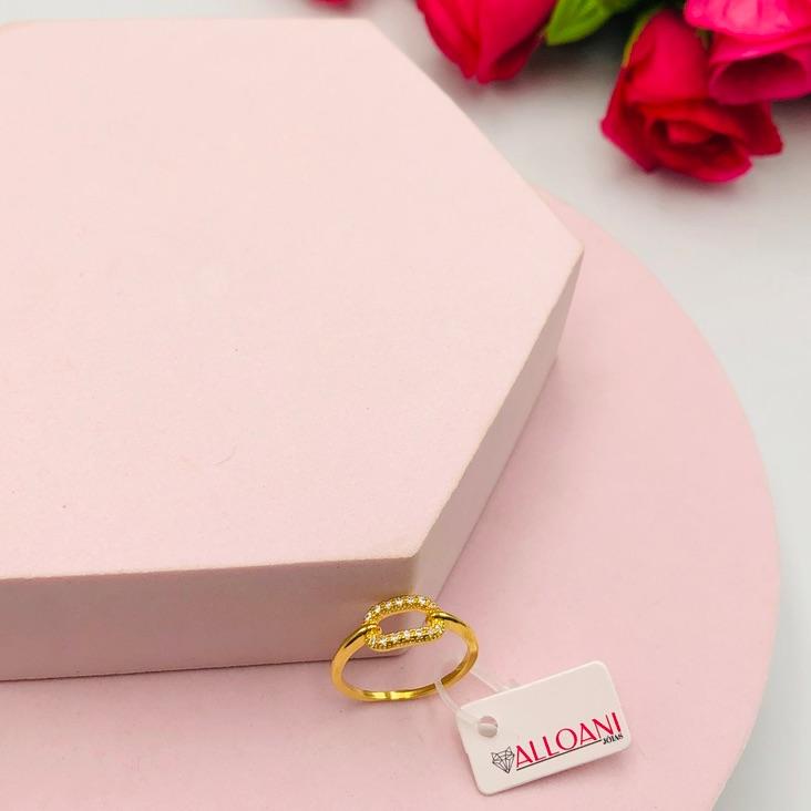 Anel Retangular Cravejado N19