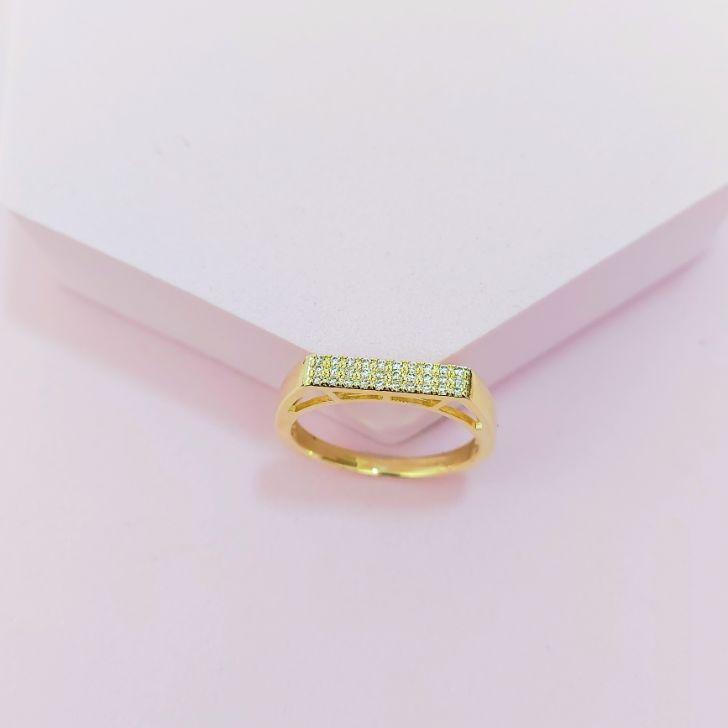 Anel Reto Cravejado N°23