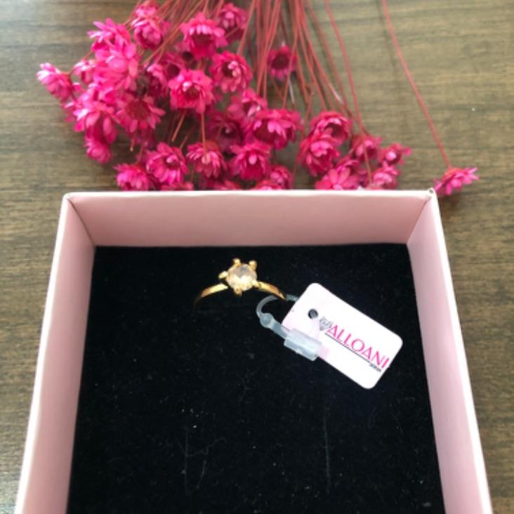 Anel Solitário com Pedra Salmão N 18