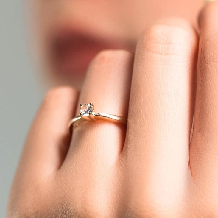 Anel Solitário  com Zircônia N 23