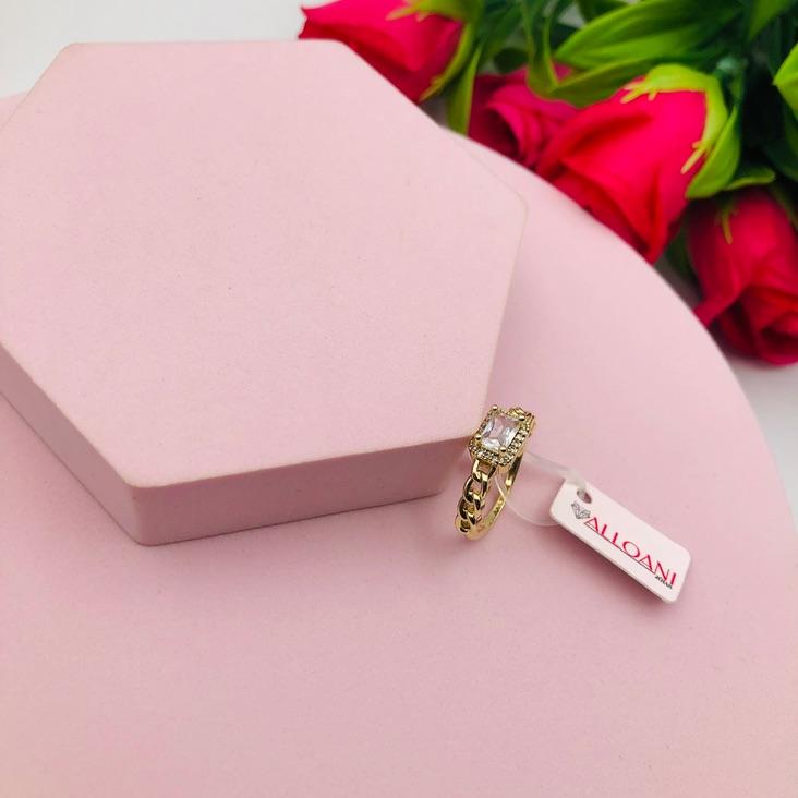 Anel Solitário Corrente com Pedra N 16