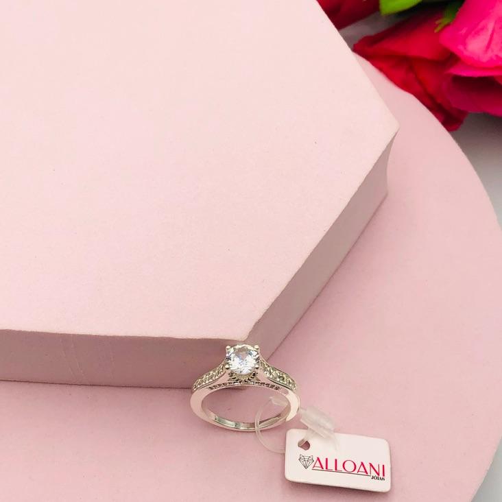 Anel Solitário Cravejado