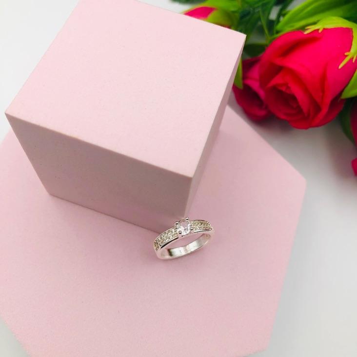 Anel Solitário Cravejado N 16